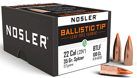 Nosler 45150 Ballistic Tip  22Cal 35gr Ballistic Tip Lead Free 100/Box
