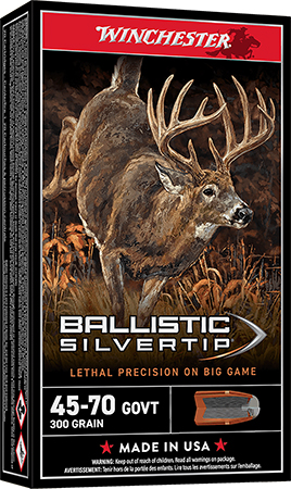 Winchester Ammo SBST4570 Ballistic Silvertip  45-70Gov 300gr Rapid Controlled Expansion Polymer Tip 20 Per Box/10 Case