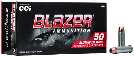 CCI 3514 Blazer Handgun 38Special +P 125gr Jacketed Hollow Point 50 Per Box/20 Case