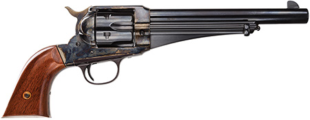 Taylors  &  Company 550383 1875 Army Outlaw 45 Colt (LC) Caliber with 7.50" Blued Finish Barrel, 6rd Capacity Blued Finish Cylinder, Color Case Hardened Finish Steel Frame  &  Walnut Grip