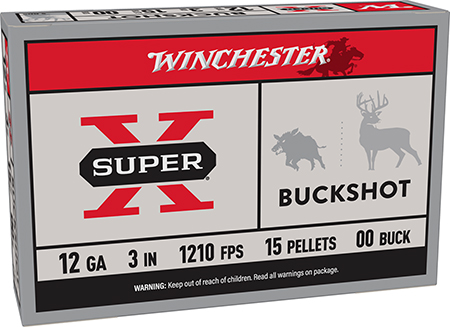 [020892007031] Winchester Ammo XB12300 Super X  12Gauge 3" 15Pellets 00Buck Shot 5 Per Box/50 Case