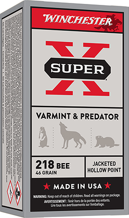 [020892200494] Winchester Ammo X218B Super X  218Bee 46gr Jacketed Hollow Point 50 Per Box/10 Case
