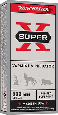 [020892200289] Winchester Ammo X222R Super X  222Rem 50gr Jacketed Soft Point 20 Per Box/10 Case