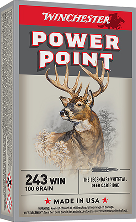 [020892200043] Winchester Ammo X2432 Power-Point  243Win 100gr 20 Per Box/10 Case