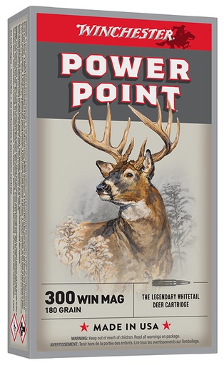 [020892200388] Winchester Ammo X30WM2 Power-Point  300WinMag 180gr 20 Per Box/10 Case
