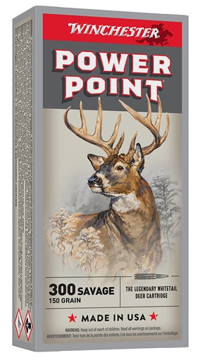 [020892200364] Winchester Ammo X3001 Power-Point  300Savage 150gr 20 Per Box/10 Case