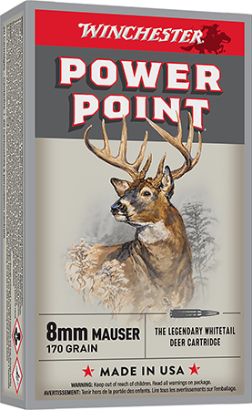 [020892200418] Winchester Ammo X8MM Power-Point  8mmMauser 170gr 20 Per Box/10 Case