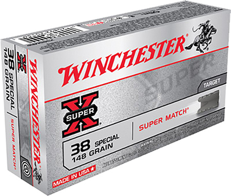 [020892201361] Winchester Ammo X38SMRP Super X  38Special 148gr Super Match Lead Semi Wadcutter 50 Per Box/10 Case
