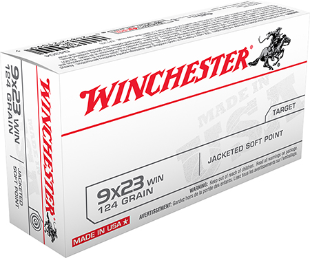 [020892210905] Winchester Ammo Q4304 USA  9x23Win 124gr Jacketed Soft Point 50 Per Box/10 Case