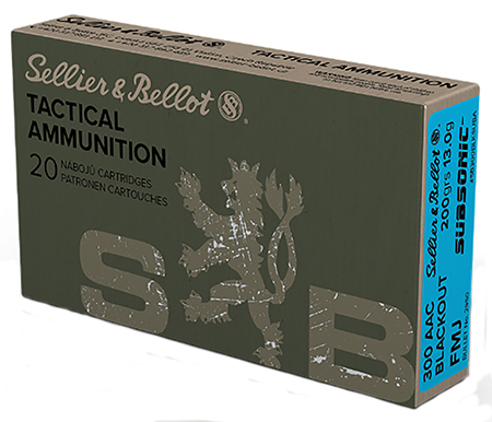 [754908512461] Sellier  &  Bellot SB300BLKSUBA Rifle  300Blackout 200gr Full Metal Jacket Subsonic 20 Per Box/50 Case