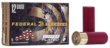 [029465001292] Federal P15400 Premium Magnum 12Gauge 2.75" 9Pellets 1 1/8oz 00BuckShot 5 Per Box/50 Case