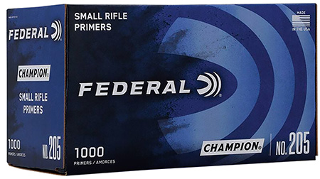 [029465156282] Federal 205 Champion Small Rifle Multi Caliber 1000 Per Box/5 Case