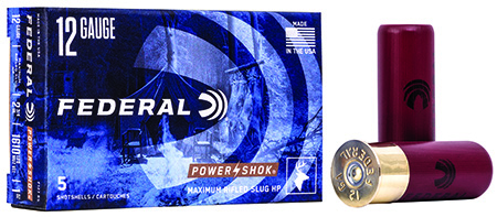 [029465009915] Federal F127RS Power-Shok Shotshell 12Gauge 2.75" 1oz RifledSlug Shot 5 Per Box/50 Case