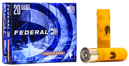 [029465009809] Federal F2072B Power-Shok Magnum 20Gauge 3" 18Pellets 1 1/4oz 2BuckShot 5 Per Box/50 Case