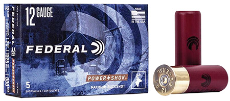 [029465009779] Federal F127000 Power-Shok Magnum 12Gauge 2.75" 8Pellets 000BuckShot 5 Per Box/50 Case