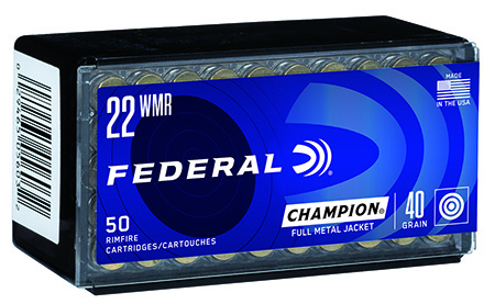 [029465056032] Federal 737 Champion Training Rimfire 22WMR 40gr Full Metal Jacket 50 Per Box/60 Case