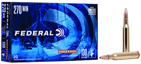 [029465084356] Federal 270A Power-Shok  270Win 130gr Jacketed Soft Point 20 Per Box/10 Case