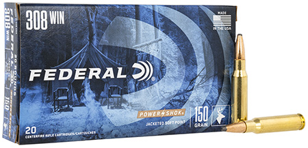 [029465084745] Federal 308A Power-Shok  308Win 150gr Jacketed Soft Point 20 Per Box/10 Case