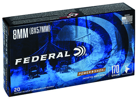 [029465084813] Federal 8A Power-Shok  8mmMauser 170gr Jacketed Soft Point 20 Per Box/10 Case