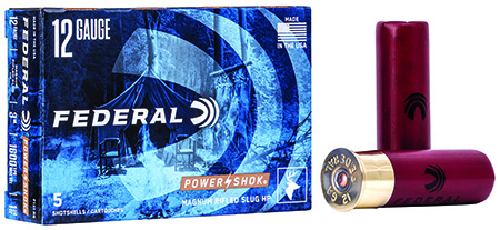[029465009922] Federal F131RS Power-Shok Shotshell 12Gauge 3" 1 1/4oz RifledSlug Shot 5 Per Box/50 Case