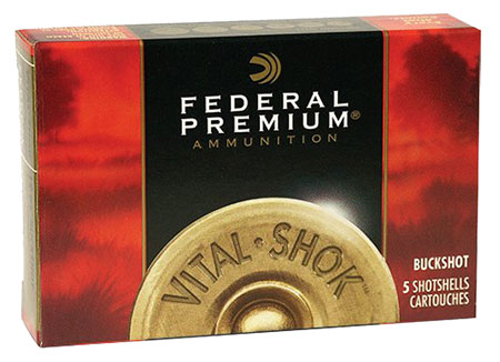 [029465001223] Federal P158000 Premium Magnum 12Gauge 3" 10Pellets 000BuckShot 5 Per Box/50 Case