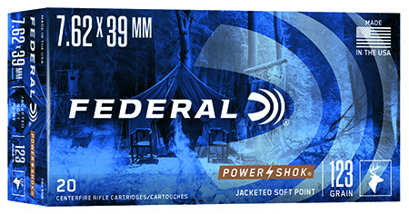 [029465085285] Federal 76239B Power-Shok  7.62x39mm 123gr Jacketed Soft Point 20 Per Box/10 Case