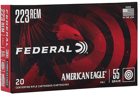 [029465084820] Federal AE223 American Eagle Rifle 223Rem 55gr Full Metal Jacket Boat Tail 20 Per Box/25 Case