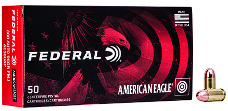 [029465088033] Federal AE380AP American Eagle Handgun 380ACP 95gr Full Metal Jacket 50 Per Box/20 Case