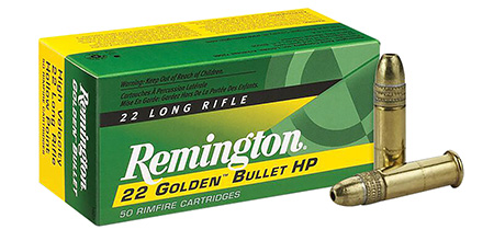 [047700000701] Remington Ammunition 21008 Golden Bullet Rimfire 22LR 36gr Plated Hollow Point 50 Per Box/100 Case