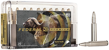 [029465089528] Federal P416T1 Premium Safari Cape-Shok 416Rigby 400gr Trophy Bonded Bear Claw 20 Per Box/10 Case