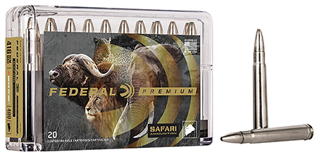 [029465090890] Federal P416RT1 Premium Safari Cape-Shok 416RemMag 400gr Trophy Bonded Bear Claw 20 Per Box/10 Case