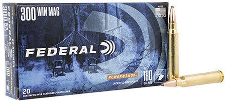 [029465091415] Federal 300WBS Power-Shok  300WinMag 180gr Jacketed Soft Point 20 Per Box/10 Case