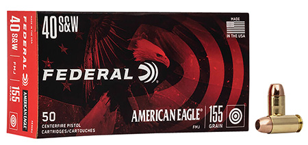 [029465092559] Federal AE40R2 American Eagle Handgun 40S&W 155gr Full Metal Jacket 50 Per Box/20 Case