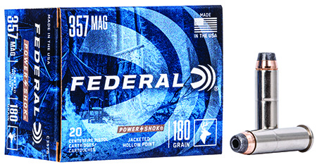 [029465093013] Federal C357G Power-Shok Handgun 357Mag 180gr Jacketed Hollow Point 20 Per Box/25 Case