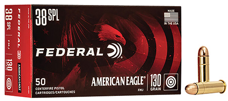 [029465091903] Federal AE38K American Eagle Handgun 38Special 130gr Full Metal Jacket 50 Per Box/20 Case