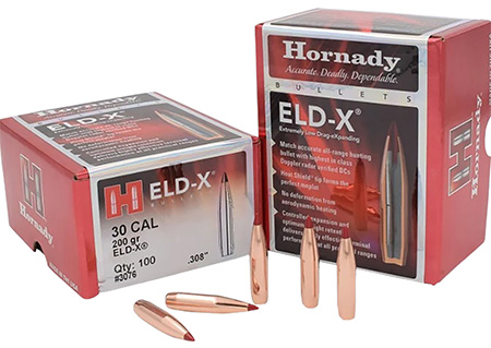 [090255230765] Hornady 3076 ELD-X  30 Cal .308 200 gr Extremely Low Drag eXpanding 100 Per Box/ 15 Case