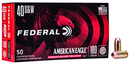 [029465093556] Federal AE40N1 American Eagle Indoor Range Training 40S&W 180gr Total Metal Jacket 50 Per Box/20 Case