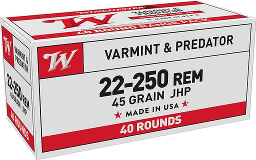 [020892212398] Winchester Ammo USA222502 USA  22-250Rem 45gr Jacketed Hollow Point 40 Per Box/10 Case