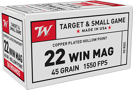 [020892101579] Winchester Ammo USA22M USA Dynapoint 22WMR 45gr Copper Plated Hollow Point 50 Per Box/40 Case