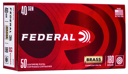 [029465060855] Federal WM5223 Champion Training 40S&W 180gr Full Metal Jacket 50 Per Box/20 Case