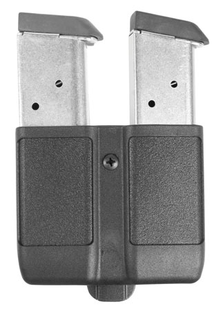 [648018127267] Blackhawk 410510PBK Double Mag Case  Black Polymer Belt Clip Compatible w/ Single Stack 9mm/10mm/40/45/357