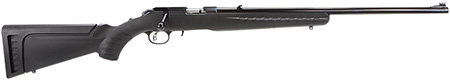 [736676083114] Ruger 8311 American Rimfire  Full Size 17 HMR 9+1 22" Satin Blued Steel Barrel, Drilled  &  Tapped Receiver, Black Synthetic Adjustable Stock, Right Hand