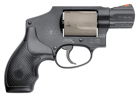 [022188030617] Smith  &  Wesson 103061 Model 340 Personal Defense 357 Mag 5 Shot 1.88" Black Stainless Steel Barrel, Titanium  Cylinder, Black Scandium Alloy J-Frame, Black Polymer Grip, No Internal Lock