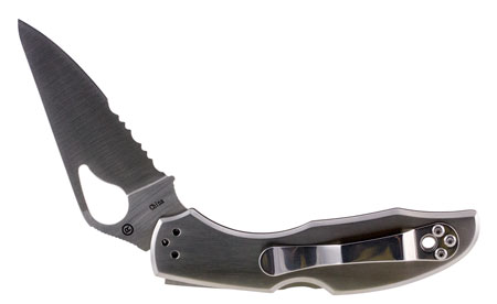 [716104401536] Spyderco BY04PS2 Byrd Meadowlark 2 2.94" Folding Clip Point Part Serrated 8Cr13MoV SS Blade Stainless Steel Handle Includes Pocket Clip