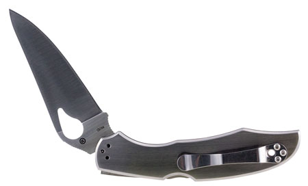 [716104401499] Spyderco BY03P2 Byrd Cara Cara 2 3.75" Folding Spear Point Plain 8Cr13MoV SS Blade Stainless Steel Handle Includes Pocket Clip