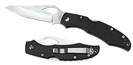 [716104401581] Spyderco BY03PSBK2 Byrd Cara Cara 2 Lightweight 3.75" Folding Drop Point Part Serrated 8Cr13MoV SS Blade Black  Textured FRN Handle Includes Pocket Clip