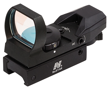 [814108011291] NcStar D4RGB Red  &  Green Four Reticle Reflex Optic  Black Anodized 1 x 0.95"x 1.34" 3 MOA Red/Green Dot Multi Reticle