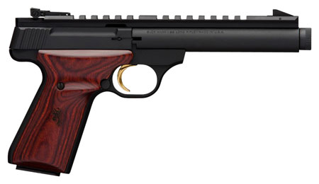 [023614441649] Browning 051527490 Buck Mark Field Target SR 22 LR 10+1 5.50" Black Threaded Bull Barrel, Matte Black Aluminum Frame, Picatinny Rail Receiver, Laminate Cocobolo Target Grip, Right Hand