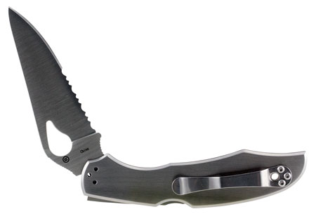 [716104401505] Spyderco BY03PS2 Byrd Cara Cara 2 3.75" Folding Drop Point, Part Serrated 8Cr13MoV SS Blade, Stainless Steel Handle, Includes Pocket Clip