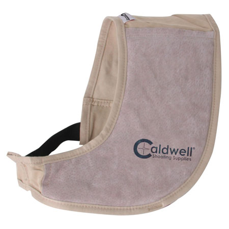 [054118000537] Caldwell 350010 Field Recoil Shield Tan Cloth w/Leather Pad Ambidextrous